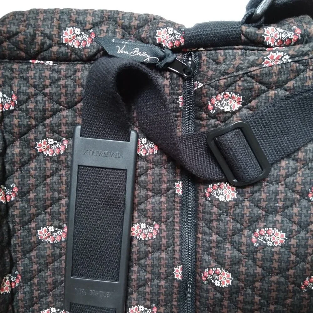 100% Quilted Cotton Floral Paisley & Houndstooth on Black Laptop Bag As New
